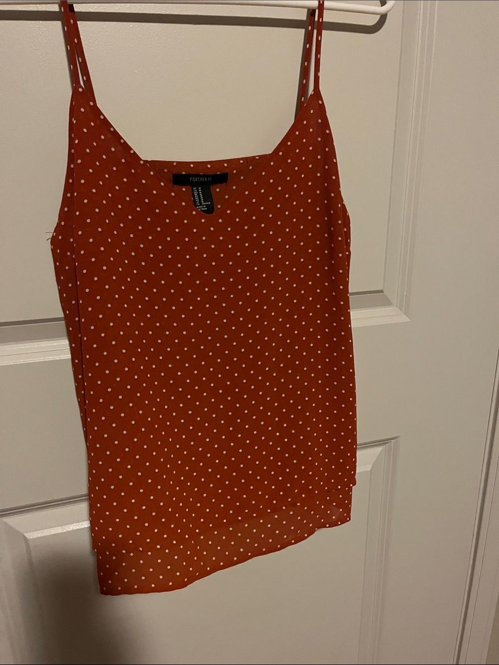 Forever 21 Rust Red Polka Dot Spaghetti Strap Cami